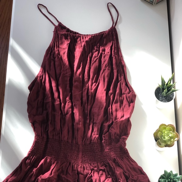 Brandy Melville Dresses & Skirts - brandy melville, maroon, cinched-waist romper